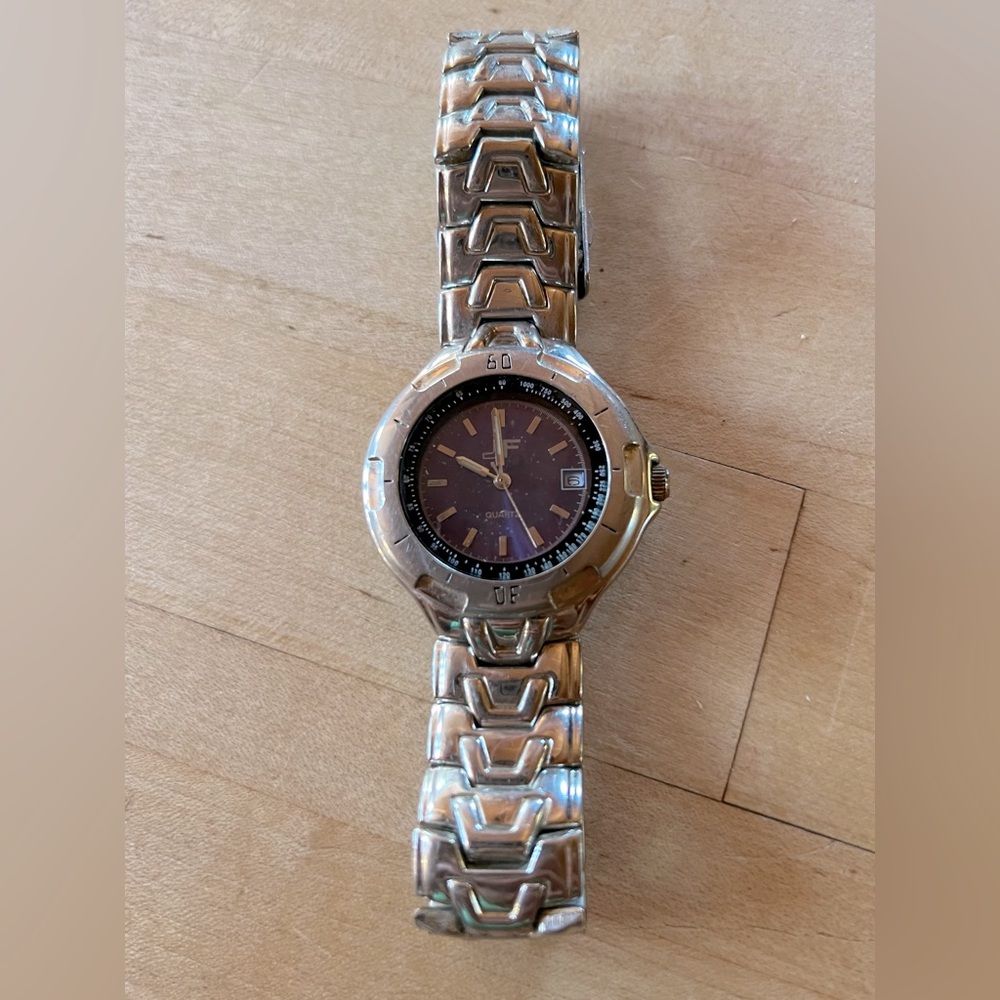 JF Quartz Mens Stainless Steel Watch